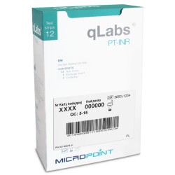 Testy qLabs 12 szt. do kontroli INR PT do Q1 Q3 z wbudowaną kontrolą jakości